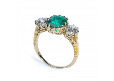 Emerald Diamond and Gold Ring
