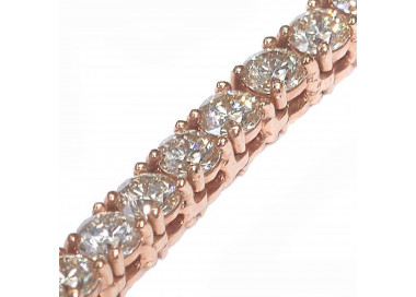 Diamond and Rose Gold Tennis Necklace, 16.01 Carats