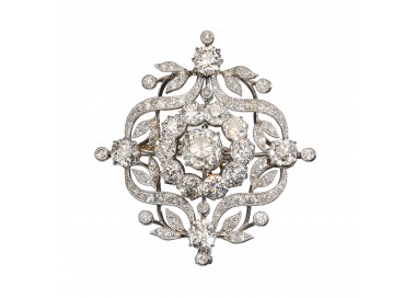 Belle Époque Diamond and Platinum Brooch, Circa 1910