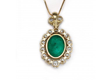 Colombian Emerald and Diamond Cluster Pendant, 6.76ct
