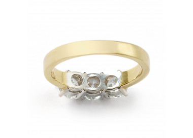 Modern Brilliant Cut Diamond Three Stone Ring, 1.25 Carats, 2006