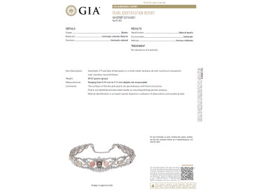 Natural Pearl, Conch Pearl, Diamond and Platinum Tiara, 12.00ct Certificate