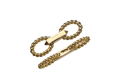 Boucheron Gold Twisted Rope Cufflinks, with Case
