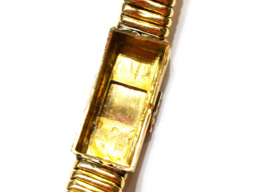 Vintage Universal Gold Watch With Sliding Cover, Circa 1950, inside of front case
