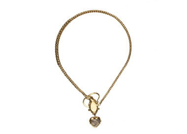 Antique Garnet Beryl and Gold Snake Necklace, Circa 1840