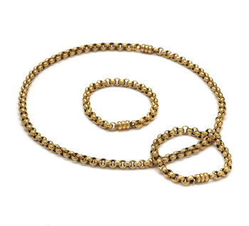 Antique Georgian Long Gold Chain, Necklace and Bracelets, Circa 1820