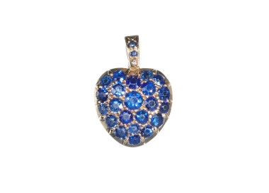 Antique Sapphire Diamond Gold and Sapphire Double Sided Locket, Circa 1910