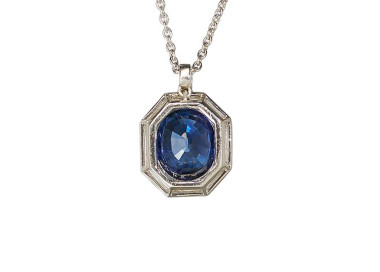 Modern Sapphire Diamond and Platinum Pendant, 4.50 Carats