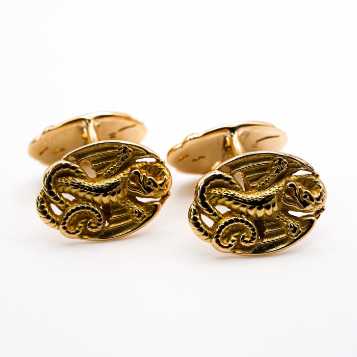 Vintage American Gold Dragon Cufflinks