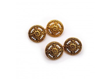 Antique French Enamel and Gold Cufflinks, Circa 1915