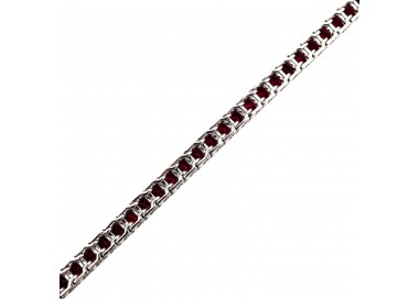 Modern Ruby and Platinum Line Bracelet, 8.90ct