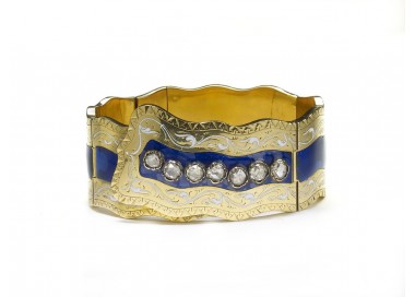 Victorian Enamel and Gold Bangle