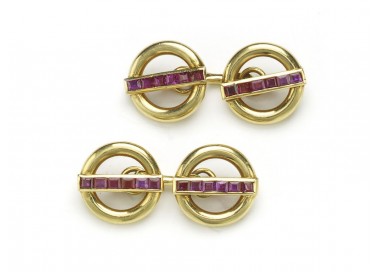 Cartier Ruby and Gold Cufflinks
