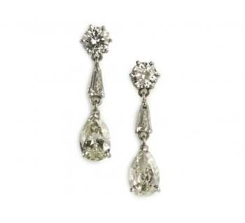 Drop Diamond Earrings, 2.75ct