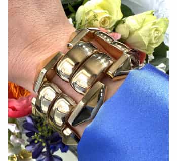 Bracelet Hinge Cuff Giovanni Rose Flower - Ruby Lane
