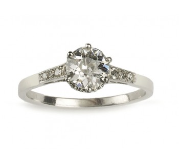 Art Deco Single Stone Diamond Ring, 0.84ct