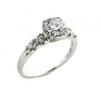 Vintage Old-Cut Diamond and Platinum Ring, 0.75ct E VS1