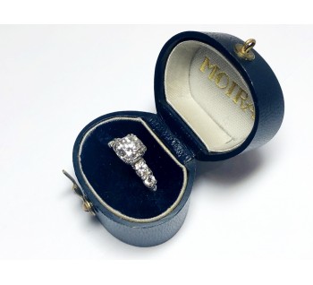 Vintage Old-Cut Diamond and Platinum Ring, 0.75 Carats E VS1