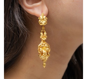 Georgian Gold Reversible Drop Earrings, Circa 1820