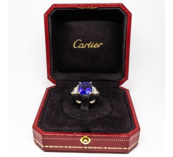 Cartier Sapphire and Diamond Ring, Platinum and Gold