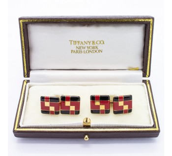 Tiffany & Co. Art Deco Enamel Cufflinks