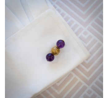 Alan Martin Gard Amethyst and Gold Cufflinks, 1969