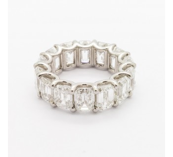 Emerald Cut Diamond Full Eternity Ring, 14.23ct