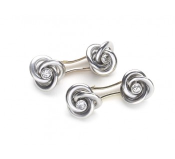 Art Deco French Diamond Knot Cufflinks