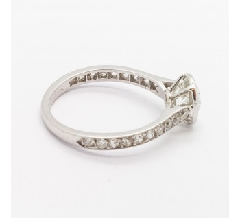 Edwardian Style Cushion Cut Diamond and Platinum Ring, 1.20 Carats