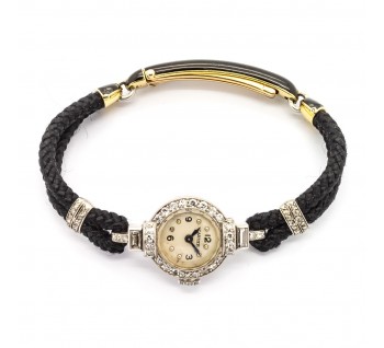 Cartier Diamond and Platinum Wristwatch