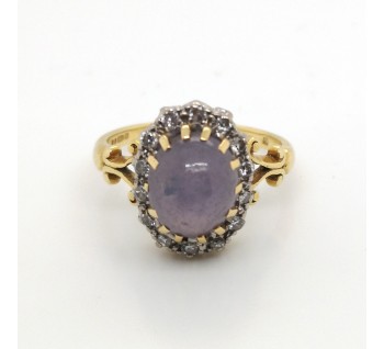 Vintage Star Sapphire Diamond and Gold Cluster Ring, Circa 1979