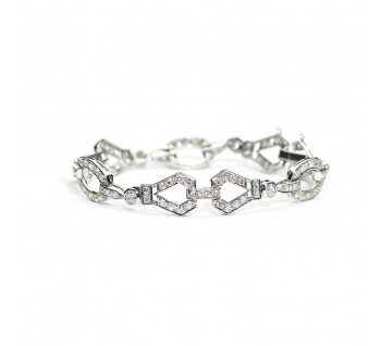 French Art Deco Diamond and Platinum Bracelet, Circa 1930