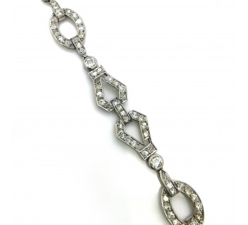 French Art Deco Diamond and Platinum Bracelet, Circa 1930