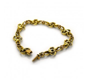 Vintage French Diamond and Gold Bow Bracelet, Circa 1950
