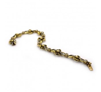 Vintage French Diamond and Gold Bow Bracelet, Circa 1950