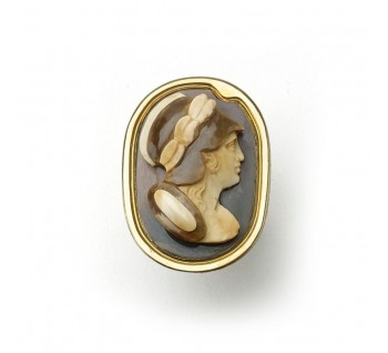 Antique Carved Hardstone Cameo Ring