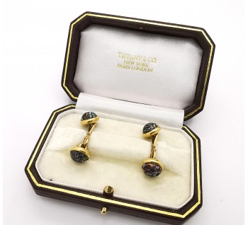 Tiffany & Co. Boulder Opal and Gold Cufflinks, Circa 1910
