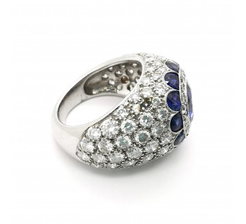 Sapphire and Diamond Bombé Ring