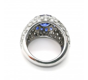 Sapphire and Diamond Bombé Ring