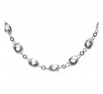 Modern Briolette Diamond and White Gold Necklace, 36.83ct