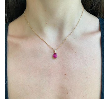 Ruby Diamond and 18ct Gold Pendant, 3.19ct