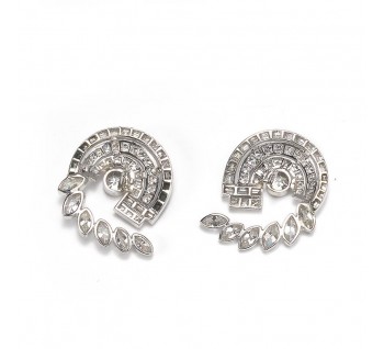 Vintage Diamond Platinum Earrings 6.75ct
