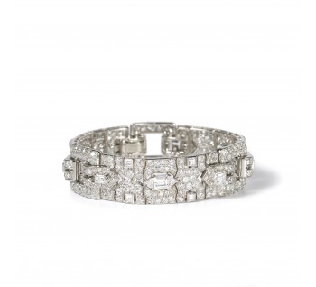 Cartier Diamond and Platinum Bracelet, 18.70ct, Circa 1930