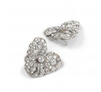 Vintage Belle Époque Style Diamond Earrings, 4.00ct, Circa 1940