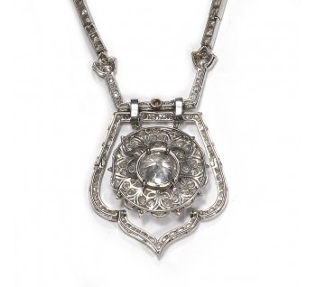 Art Deco Diamond and Platinum Necklace, 18.75ct