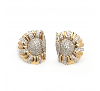 Vintage Diamond Flowerburst Earrings, 3.00ct, Circa 1950