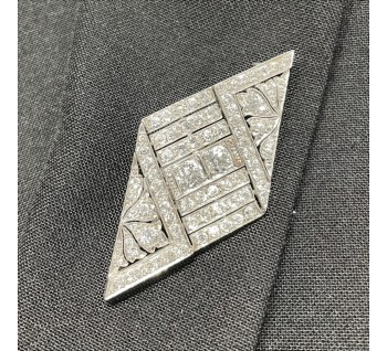 Art Deco Diamond And Platinum Brooch, 4.50ct, Circa 1930