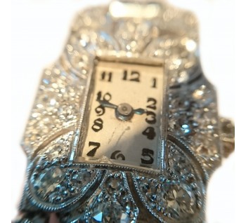 French Art Deco Diamond and Platinum Cocktail Wristwatch, Circa 1930