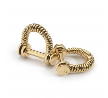 French Gold Spring Stirrup Cufflinks, Circa 1950