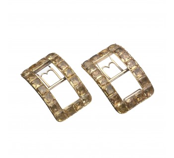 Antique George III Topaz and Gold Shoe Buckles, Circa 1790